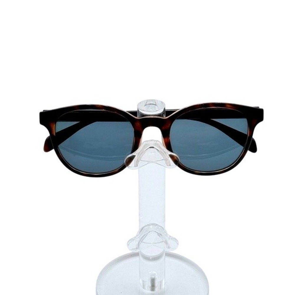 JINS & SUN Tortoise Round Browline Sunglasses Blue Lens Unisex Retro